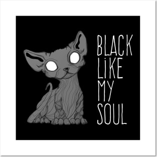 Black like my soul Kitten Posters and Art